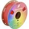 Bobine de filament d'imprimante 3D rouge étiquetée « Panchroma », affichée sur une bobine de produit colorée avec l'ouverture centrale visible.