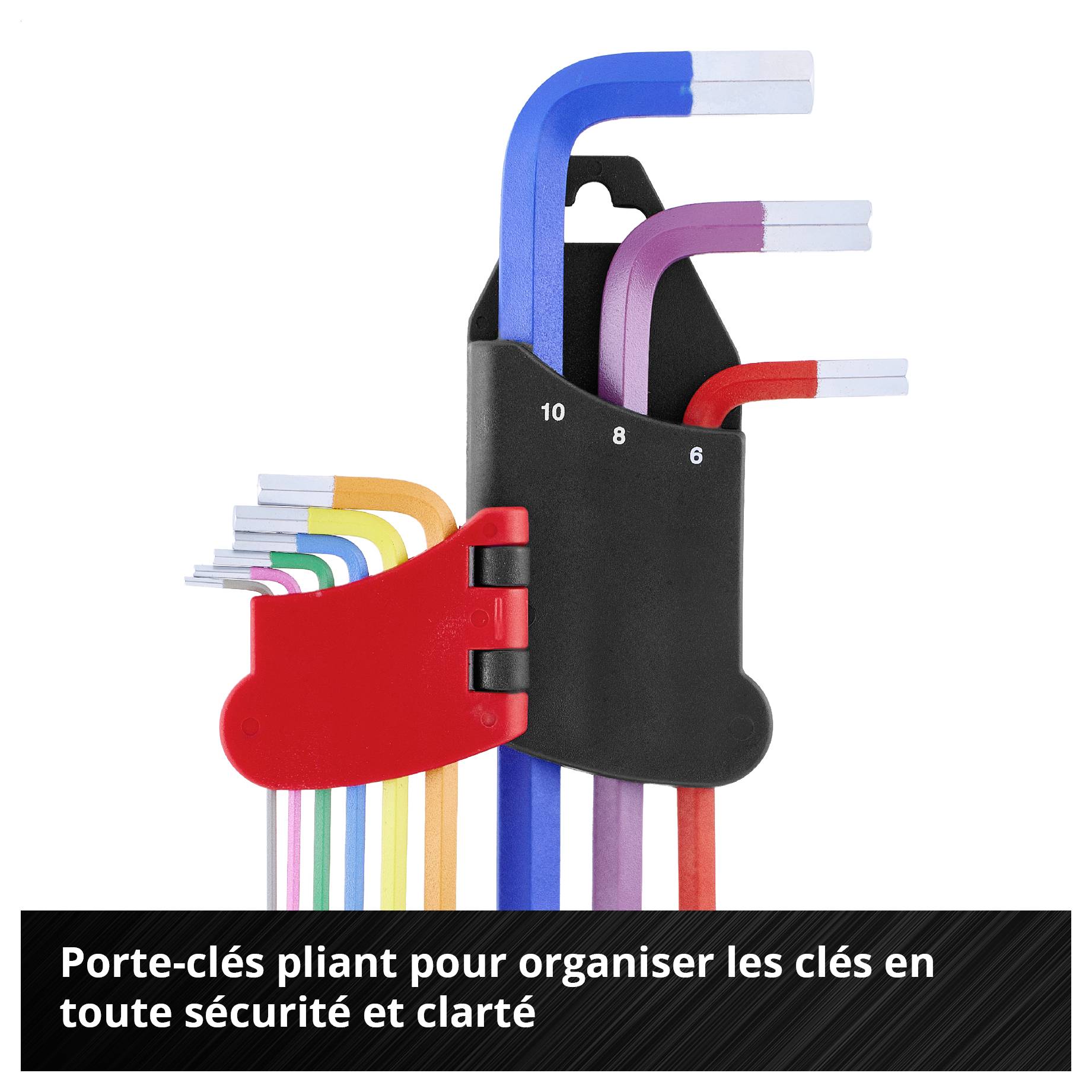Illustration d'un embout à tête sphérique au-dessus d'une vis ; Texte : « La conception à tête sphérique facilite le travail de vissage à une inclinaison de 30 degrés ».