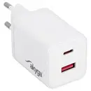 Akyga Chargeur USB 45 W USB-C®, USB-A Power Delivery 3.0 blanc pour mobile GaN
