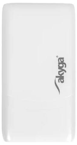 Un appareil Wi-Fi rectangulaire blanc avec la marque « axega » imprimée verticalement.