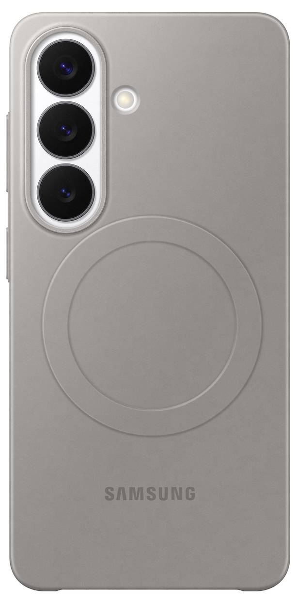 Arrière d'un smartphone Samsung présentant trois objectifs de caméra alignés verticalement et un petit flash, avec le logo Samsung en dessous.