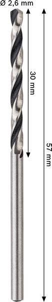Bosch Accessories 2608577834 2608577834 HSS Foret pour le métal 2.6 mm Longueur totale 57 mm tige cylindrique 2 pc(s)-1