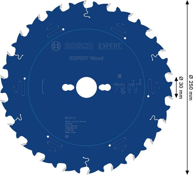 Bosch Accessories 2608902167 2608902167 Lame de scie circulaire Nombre de dents: 22 1 pc(s)-1