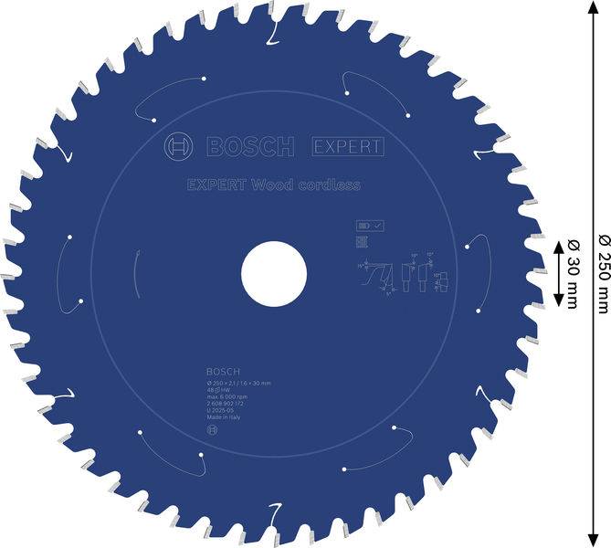 Bosch Accessories 2608902172 2608902172 Lame de scie circulaire Nombre de dents: 48 1 pc(s)-1