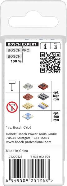 Bosch Accessories 2608902281 2608902281 Foret polyvalent 4 mm Longueur totale 90 mm tige hexagonale 10 pc(s)-0