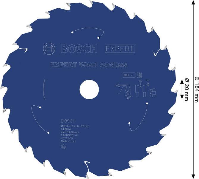 Bosch Accessories 2608902152 2608902152 Lame de scie circulaire Nombre de dents: 24 1 pc(s)-5