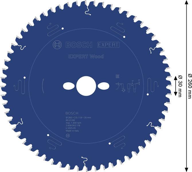 Bosch Accessories 2608902178 2608902178 Lame de scie circulaire Nombre de dents: 60 1 pc(s)-5