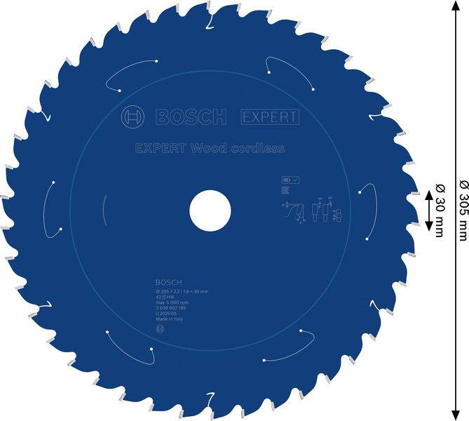 Bosch Accessories 2608902185 2608902185 Lame de scie circulaire Nombre de dents: 42 1 pc(s)-1