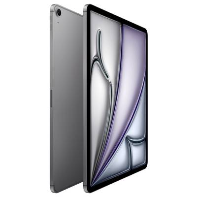 Une tablette au design épuré et métallisé avec un fond d'écran abstrait sur l'écran, mettant en avant son apparence fine et moderne.