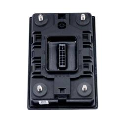 Module de contrôle électronique doté d'un boîtier rectangulaire noir, d'un port connecteur au centre et de quatre chevilles de fixation aux coins.