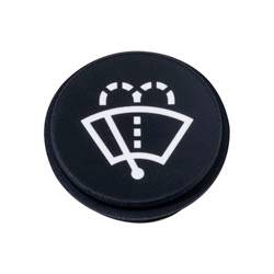 Un bouton noir avec une icône d'essuie-glace blanc, indiquant les commandes d'essuie-glace.