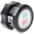Un bouton rond avec le texte « ON » en bleu et « OFF » en rouge, logé dans un boîtier noir avec des trous de ventilation radiaux sur les côtés.