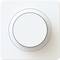 Un thermostat blanc minimaliste de forme ronde monté sur une base carrée, utilisé pour contrôler la température intérieure.