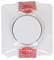 Un paquet scellé d'un luminaire de plafond Maxone, de forme ovale avec un abat-jour blanc, présentant un ruban de protection rouge et blanc Maxone.