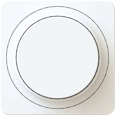 « Un cadran circulaire blanc sur un panneau carré pour contrôler la vitesse du ventilateur ou la luminosité de l'éclairage. »