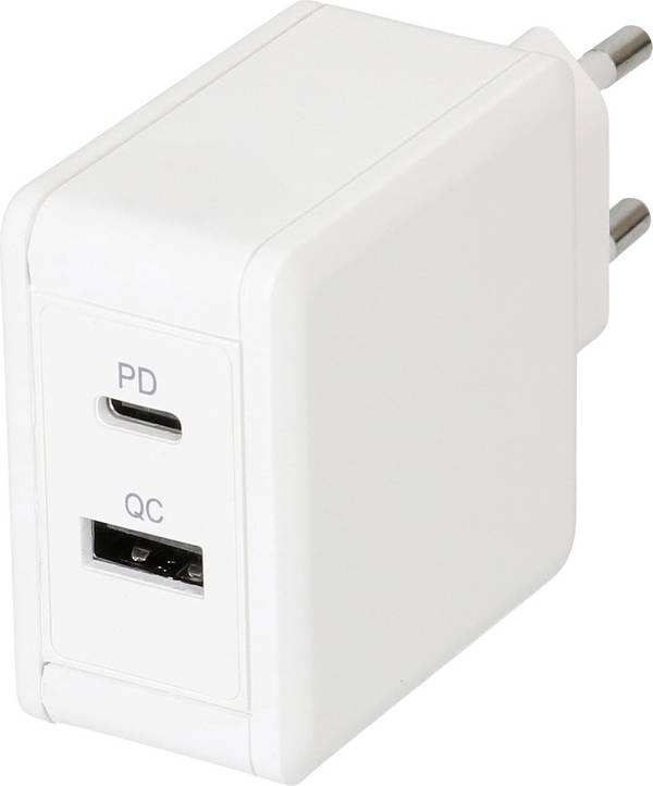 Max Hauri  Chargeur USB 45 W USB-C®, USB-A Power Delivery 3.0, Quick Charge 4.0 blanc intérieure, extérieure, pour prise murale USB Power Delivery (USB-PD)