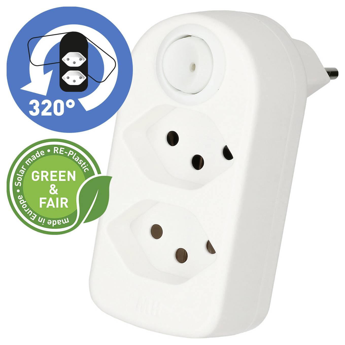 Max Hauri 176505 Bloc multiprise blanc-1