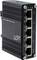 Commutateur Ethernet Gigabit Industriel avec cinq ports étiquetés TP1 à TP4 et Liaison montante, équipé d'indicateurs d'alimentation et d'un boîtier métallique robuste.
