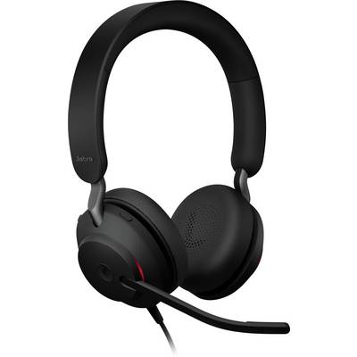 Casque audio supra-auriculaire noir avec un microphone flexible, conçu pour une utilisation professionnelle en audio et en communication.