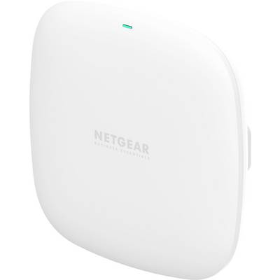 Un point d'accès WiFi NETGEAR blanc avec un petit voyant indicateur vert sur le dessus.