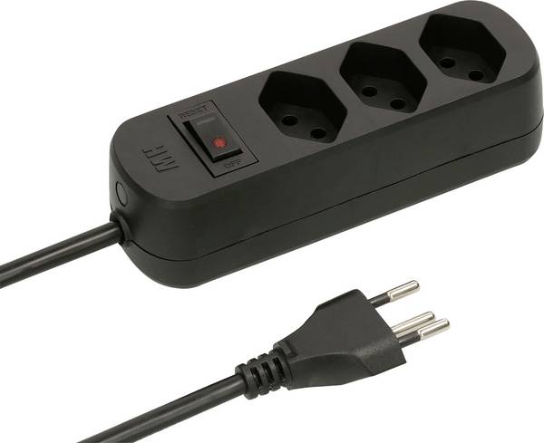 Multiprise Max Hauri 176878  noir fiche CH 1 pc(s)