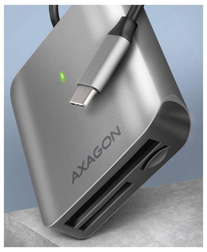 AXAGON CRE-S3C Lecteur de carte mémoire externe USB-C® gris, noir-1