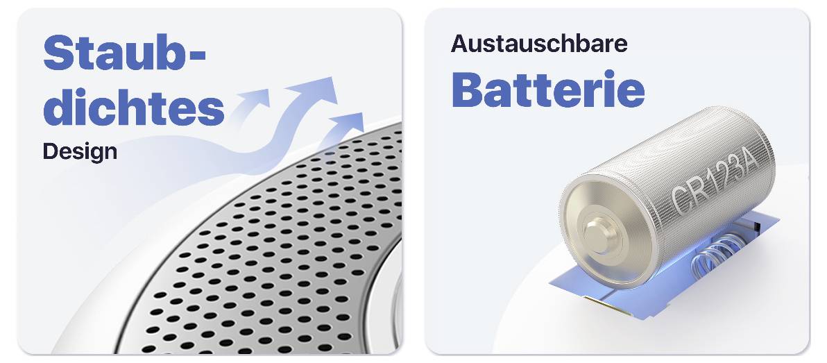 Conception étanche à la poussière et batterie CR123A interchangeable.