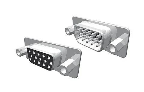 'Illustration d'un connecteur VGA avec disposition des broches.'