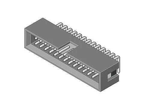 Schéma d'une embase IDC (connecteur à déplacement d'isolation) 40 broches, utilisée pour connecter des câbles aux cartes de circuits imprimés dans les appareils électroniques.
