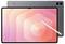 Une tablette Samsung avec un stylet, présentant un écran dégradé rose. L'appareil affiche un design épuré, mettant en avant son grand écran.