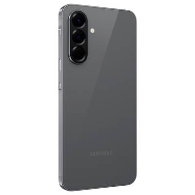 Smartphone Samsung Galaxy S25 FE présenté de l'arrière et de l'avant, avec une configuration de triple appareil photo et du texte promotionnel sur l'écran.
