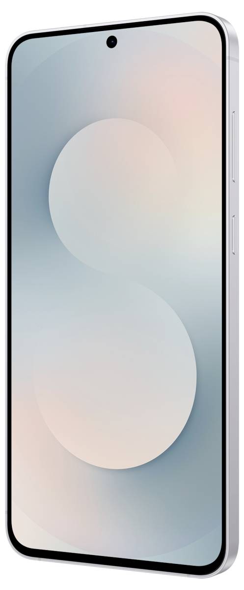 Vue de face d'un smartphone Samsung Galaxy A17 affichant un écran vibrant avec un design abstrait orange et bleu. L'arrière dispose d'une triple caméra.