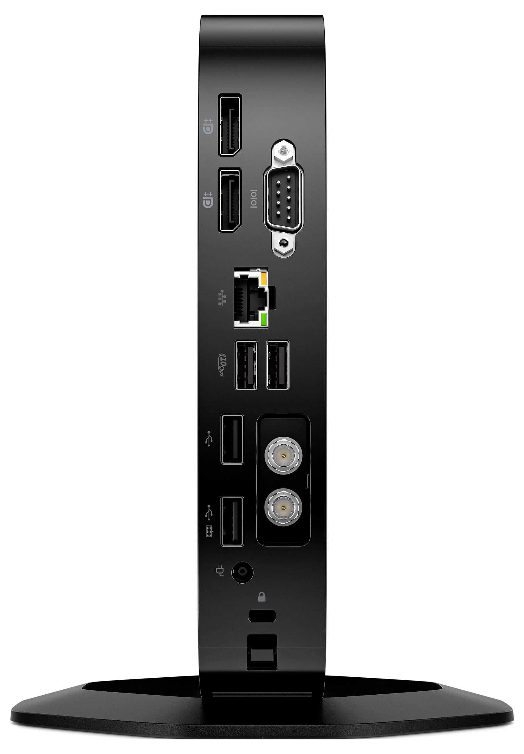 Un ordinateur portable connecté à un appareil externe avec un câble de 100 cm. Le texte indique Votre liberté ergonomique.