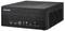 Mini PC Black Shuttle, vue de face montrant le logo, plusieurs ports USB et prises audio. Design compact avec grilles de ventilation.