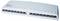Un commutateur réseau Ethernet blanc à 16 ports, vue en angle, avec des ports numérotés le long de la façade et un petit logo en haut à gauche.