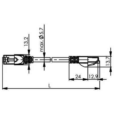 Telegärtner 100008387 RJ45 Câble réseau, câble patch CAT 5e F/UTP 1.5 m gris ignifuge, avec manchon de protection contre-1