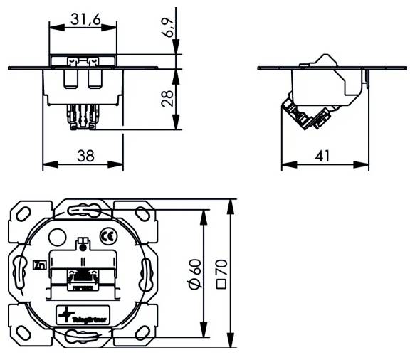 Telegärtner Prise réseau à visser, encastré insert CAT 6a-1