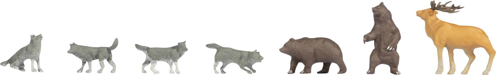 NOCH TT Ours et loups modèle fini, modèle en plastique, peint à la main, debout, animé