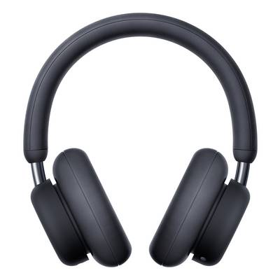 Une paire de casques supra-auriculaires noirs au design épuré et moderne, présentée sur un fond neutre.