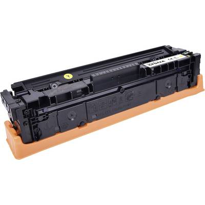 Cartouche de toner pour imprimante noire avec base de protection orange, présentée isolée sur un fond blanc.