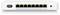 Un commutateur réseau blanc avec huit ports Ethernet, chacun doté de voyants d'état. Un écran indicateur d'état se trouve sur le côté gauche.