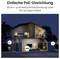 Maison à deux étages la nuit, installation PoE illustrée. Un câble relie deux appareils, symbolisant l'intégration électrique et réseau.