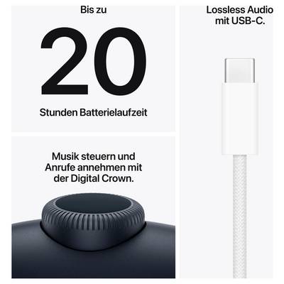 « Jusqu'à 20 heures d'autonomie de batterie », « Contrôler la musique et répondre aux appels avec la Digital Crown », « Audio sans perte avec USB-C ».