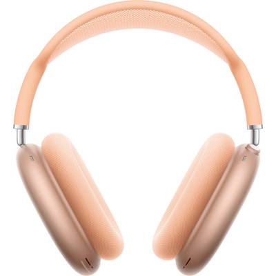 Une paire d'écouteurs supra-auriculaires élégants avec une finition de couleur pêche et des coussinets auriculaires rembourrés conçus pour le confort et l'annulation du bruit.