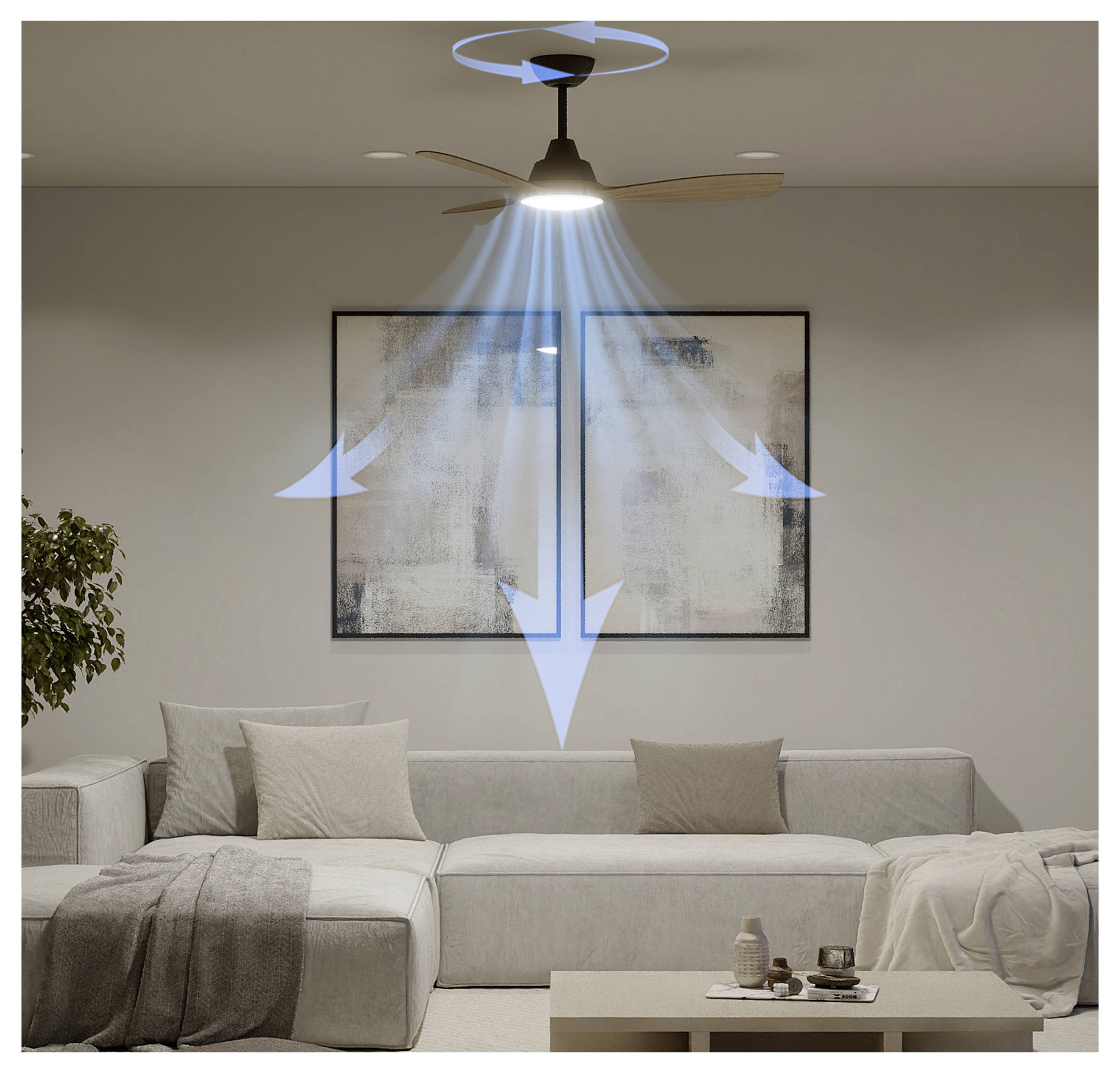 Philips LED Olas Ventilateur de plafond 30 W avec télécommande, variable-2