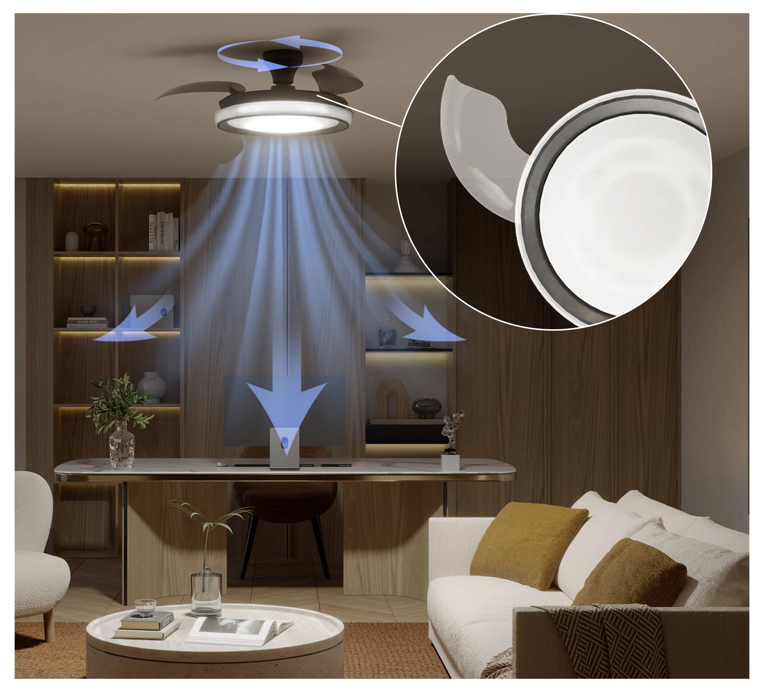 Philips LED Bliss Ventilateur de plafond 28 W avec télécommande, variable-2