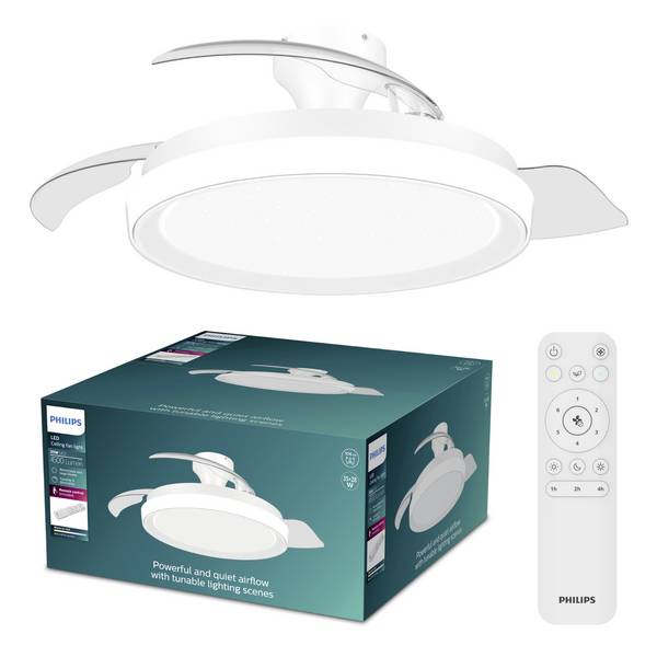 Philips LED Bliss Ventilateur de plafond  28 W   avec télécommande, variable