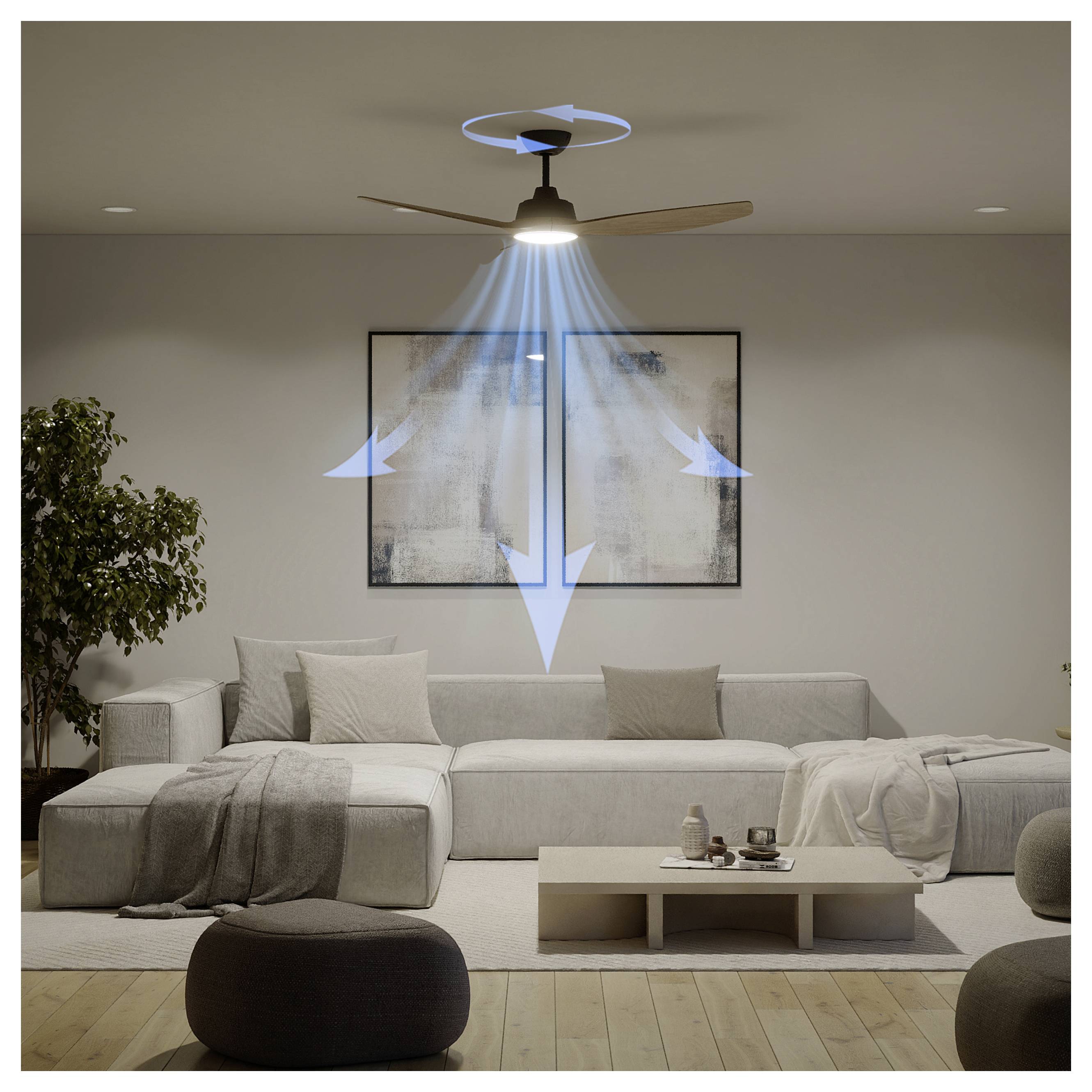 Philips LED Ventilateur de plafond 35 W avec télécommande, variable-2