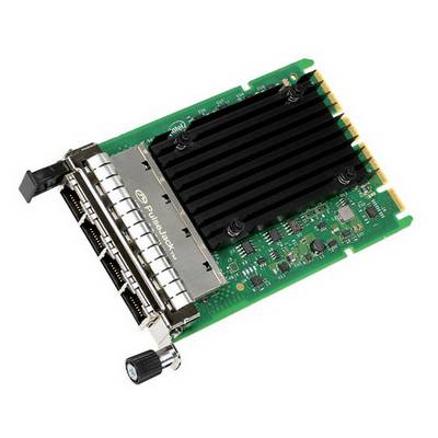 Carte d'expansion à circuit imprimé avec un grand dissipateur thermique noir et des ports externes, présentée sur un fond blanc.