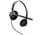 Casque filaire supra-auriculaire noir avec microphone perche sur fond blanc.